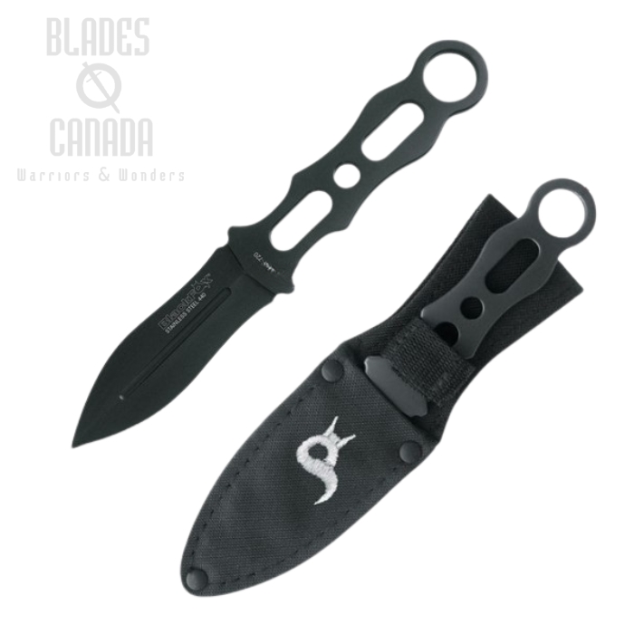 (image for) BlackFox BF-720 Throwing Knife, 440 Stainless Black, Nylon Sheath, BF-720