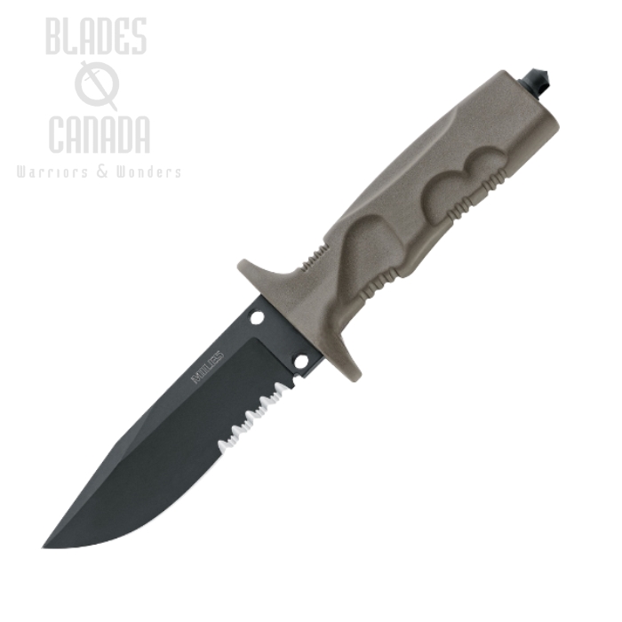 (image for) Fox Italy Miles Combat Trooper Fixed Blade Knife, N690 Black, Desert Tan, FX0171103