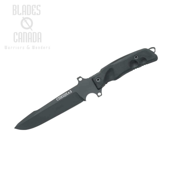 (image for) Fox Italy FKMD Predator Spetsnaz Fixed Blade Knife, N690 Black, Nylon Sheath, FX-G4B