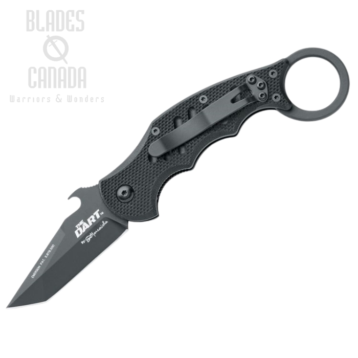 (image for) Fox Italy FKMD Dart Folding Knife, Wave Opening, N690, G10 Black, FX-597