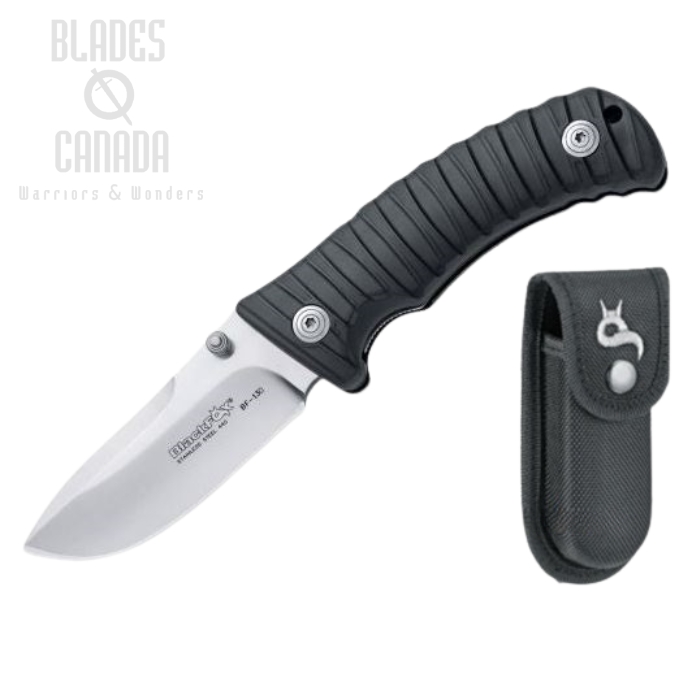 BlackFox BF-130B Folding Knife, 440C, Black Handle, Nylon Pouch, BF-130 B (image for) BlackFox BF-130B Folding Knife, 440C, Black Handle, Nylon Pouch, BF-130 B