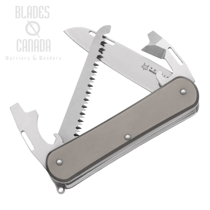 (image for) Fox Italy Vulpis Slipjoint Folding Mulitool Knife, M390, Titanium, FX-VP130-S4 TI