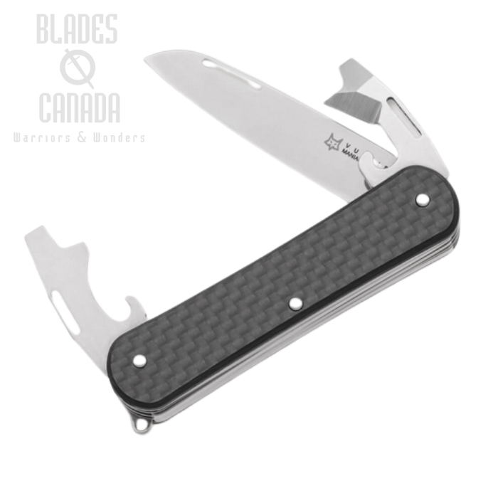 Fox Vulpis Slipjoint Multitool Knife, M390, Carbon Fiber, FX-VP130-3 CF (image for) Fox Vulpis Slipjoint Multitool Knife, M390, Carbon Fiber, FX-VP130-3 CF