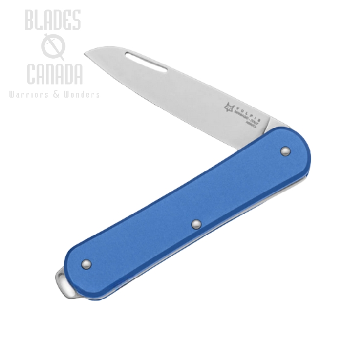 (image for) Fox Italy Vulpis Slipjoint Folding Knife, N690, Aluminum Blue, FX-VP130 SB