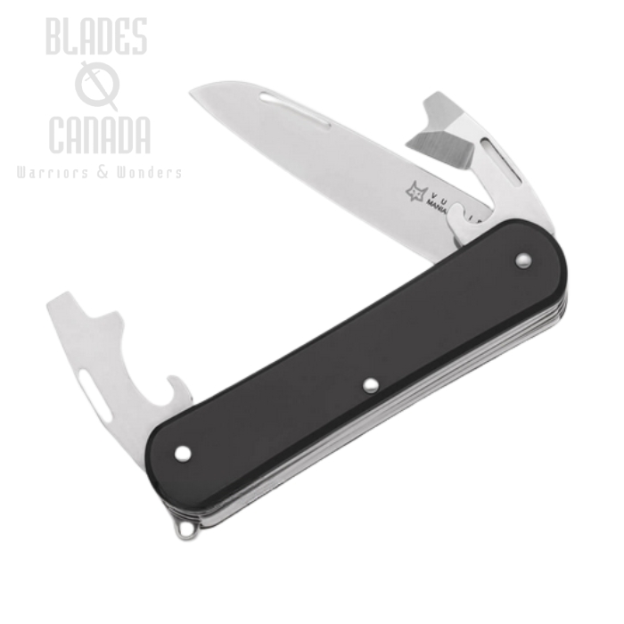 (image for) Fox Italy Vulpis Slipjoint Multitool Knife, N690, Aluminum Black, FX-VP130-3 BK