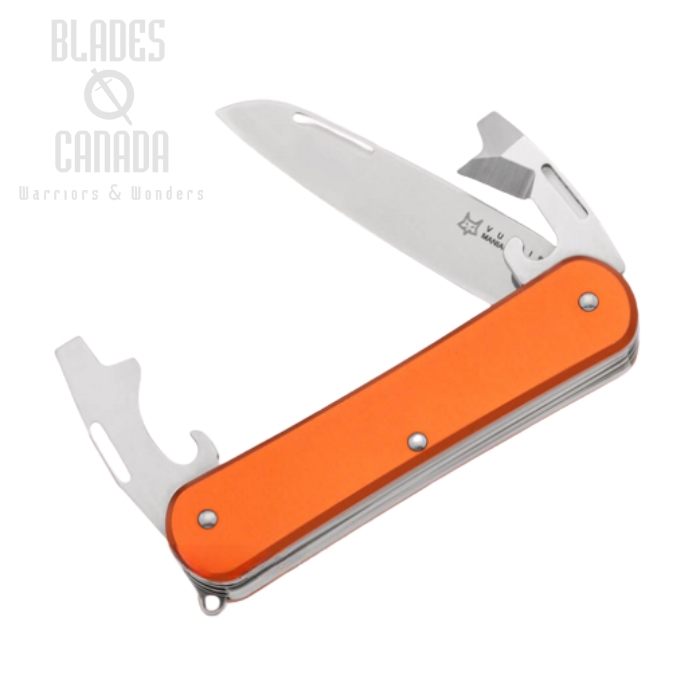 (image for) Fox Vulpis Slipjoint Multitool Knife, N690, Aluminum Orange, VP130-3 OR