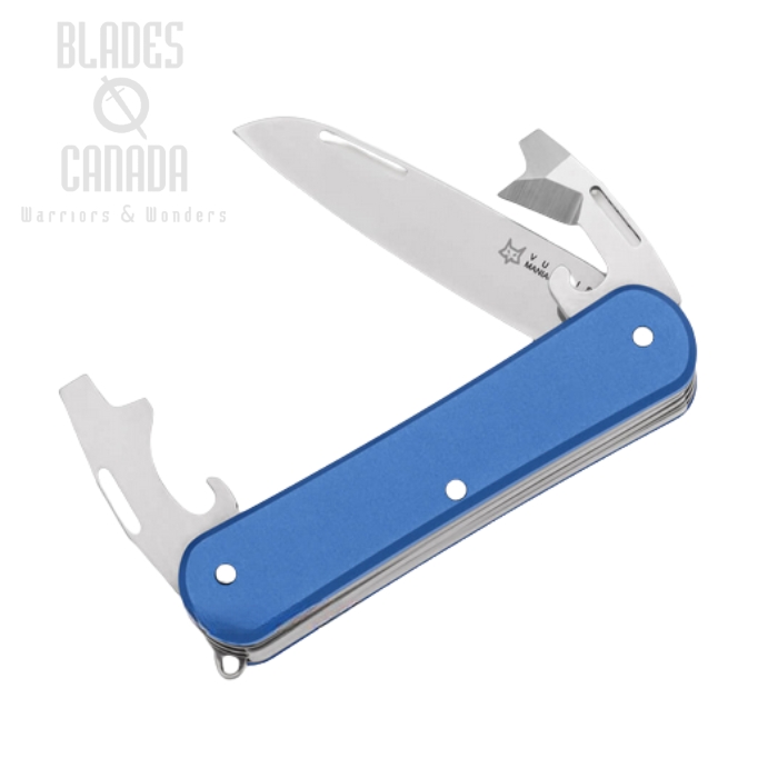 (image for) Fox Italy Vulpis Slipjoint Multitool Knife, N690, Aluminum Sky Blue, FX-VP130-3 SB