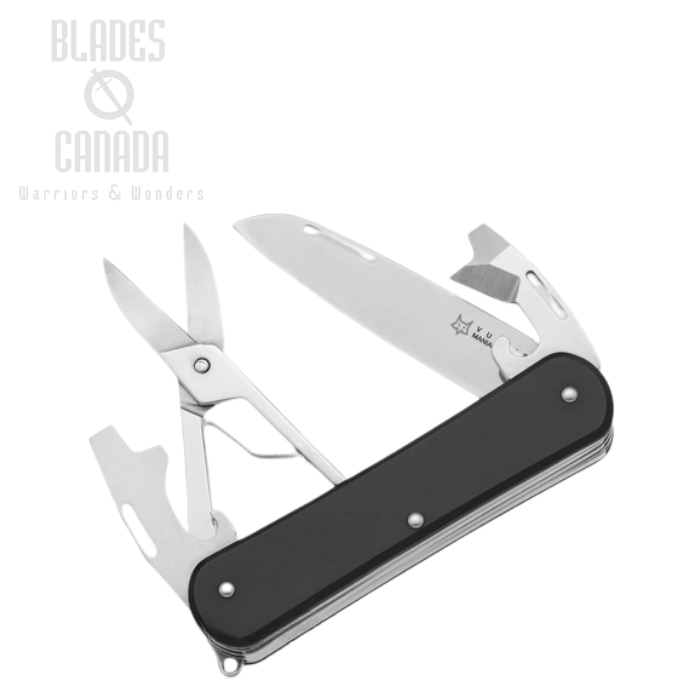 (image for) Fox Italy Vulpis Slipjoint Multitool Knife, N690, Aluminum Black, FX-VP130-F4 BK