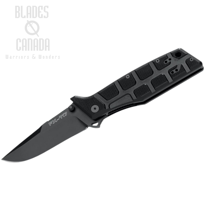 (image for) Fox Italy N.E.R.O. Nighthawk Folding Knife, N690 Cobalt, G10 Black, FX-117T