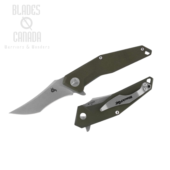 (image for) BlackFox Kravi Flipper Folding Knife, 440C, G10 Olive Green, BF-729 SW