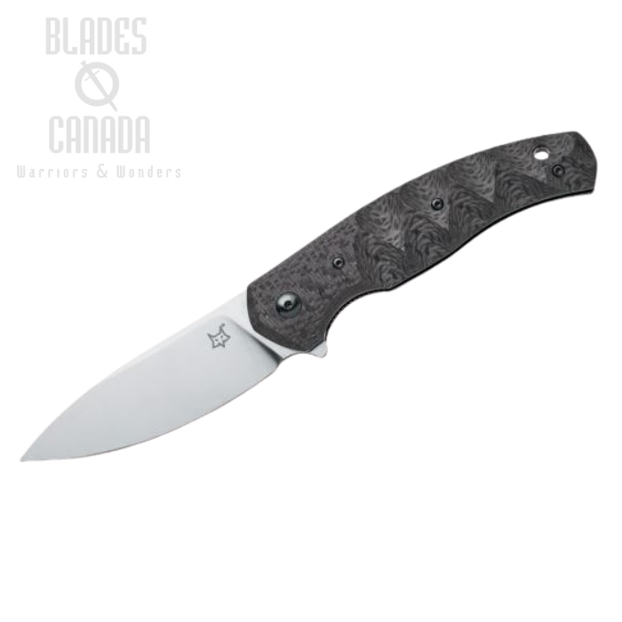 (image for) Fox Italy Jens Anso Ziggy Flipper Folding Knife, N690, Carbon Fiber, FX-308CF