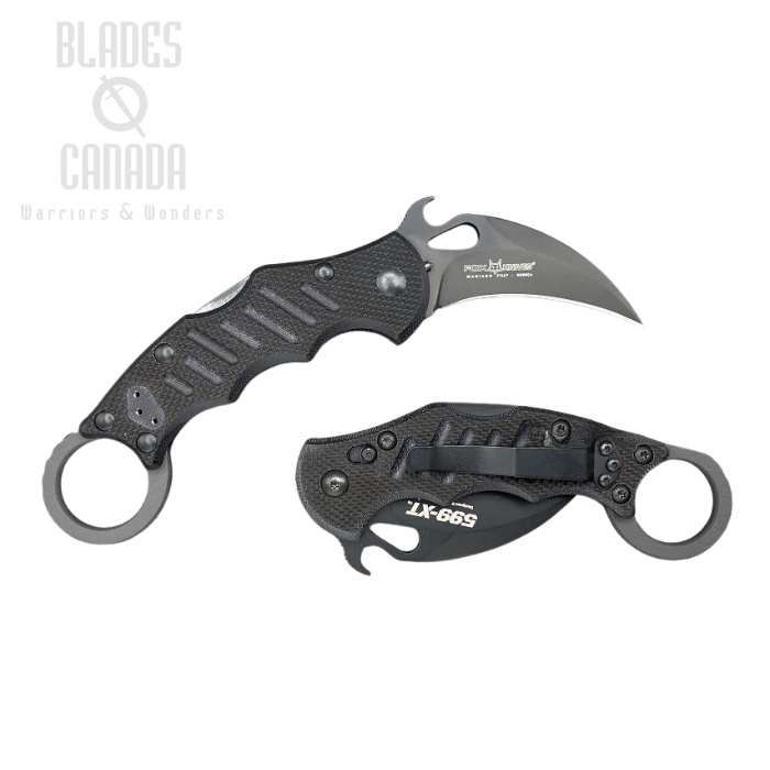 Fox Italy Karambit Folding Knife, N690, G10 Black, FX-599 XT (image for) Fox Italy Karambit Folding Knife, N690, G10 Black, FX-599 XT