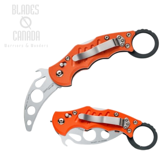 (image for) Fox Italy Karambit Folding Training Knife, Wave Opening, N690, G10 Orange, FX-599 XTTK