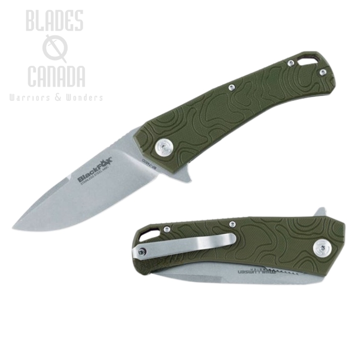 (image for) BlackFox Echo Flipper Folding Knife, 440C, G10 OD, BF-746OD