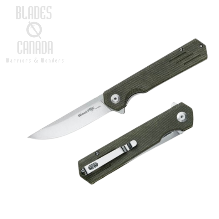 (image for) BlackFox Revolver Flipper Folding Knife, D2, Micarta Green, BF-740OD