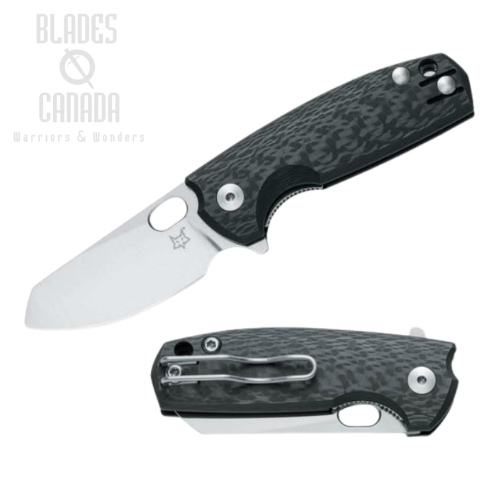 (image for) Fox Italy Baby Core Flipper Folding Knife, M390 Steel, Carbon Fiber, FX-608 CF