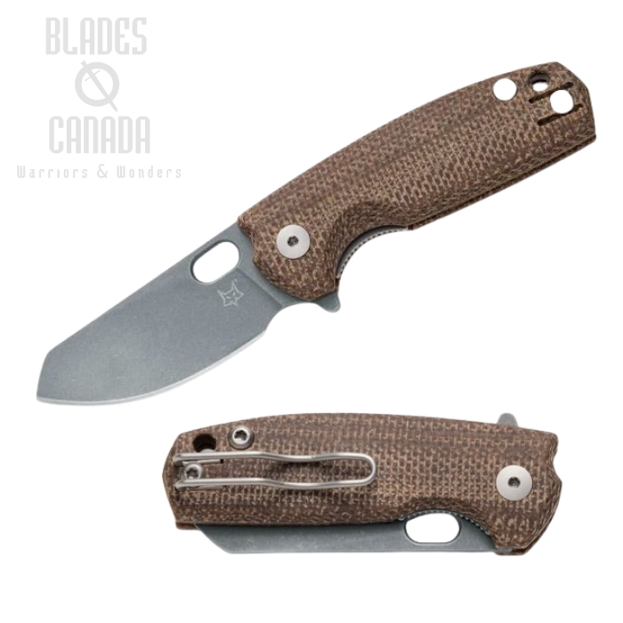 (image for) Fox Italy Baby Core Flipper Folding Knife, M390 Steel, Micarta, FX-608 MC