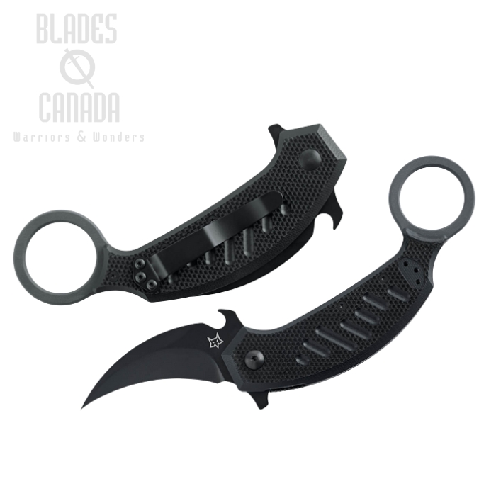 (image for) Fox Italy Pikal Flipper Folding Knife, N690 Black, G10 Black, FX-826