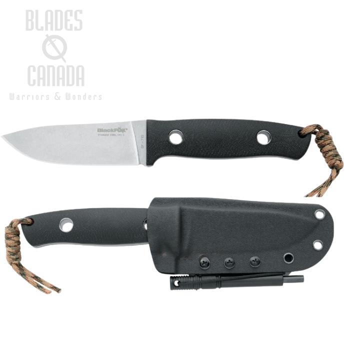 (image for) BlackFox Vesuvius Fixed Blade Knife, 440C, G10 Grey, Kydex Sheath, BF-710