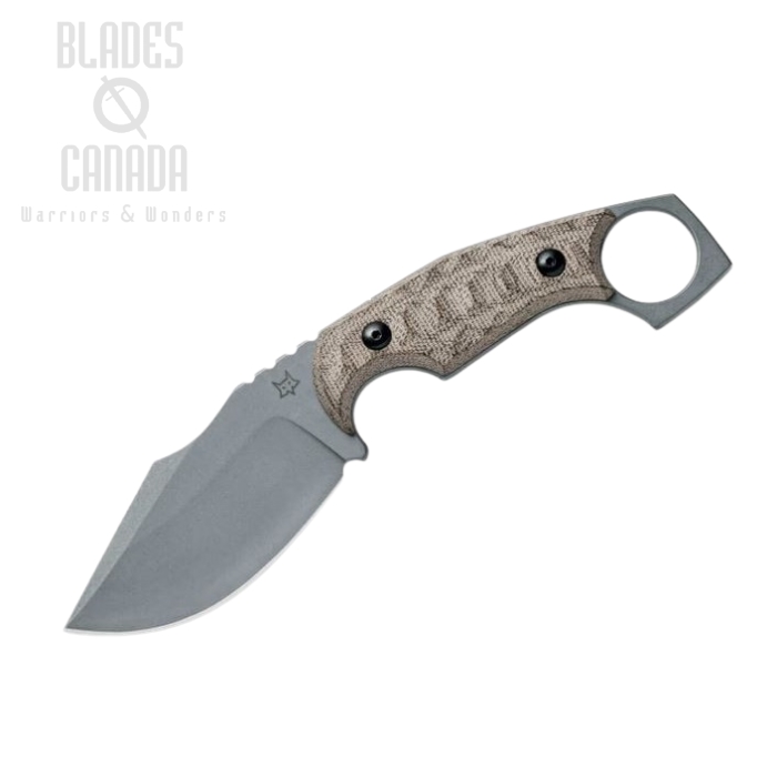 (image for) Fox Italy Monkey Thumper Fixed Blade Knife, Niolox Steel, Micarta, Kydex Sheath, FX-633 MOD