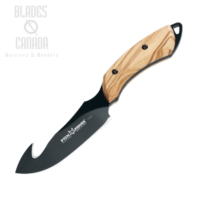 (image for) Fox Italy European Hunter Guthook Fixed Blade Knife, N690, Wood, 1503 OL