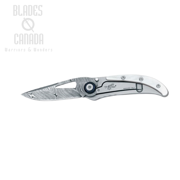 (image for) Fox Trendy Damasco Mother of Pearl Framelock Folding Knife, Damascus Blade, 463DMOP