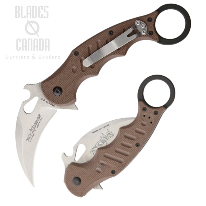 (image for) Fox Italy Karambit Flipper Folding Knife, Wave Opening, N690Co, G10 Dark Earth, 479ESW
