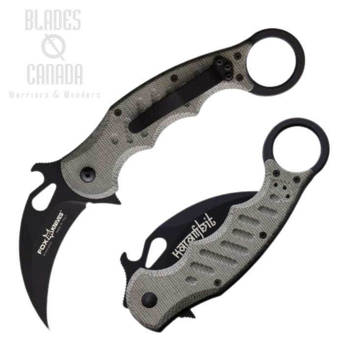(image for) Fox Italy Karambit Folding Knife, Wave Opening, N690, Micarta Handle, 479MIB