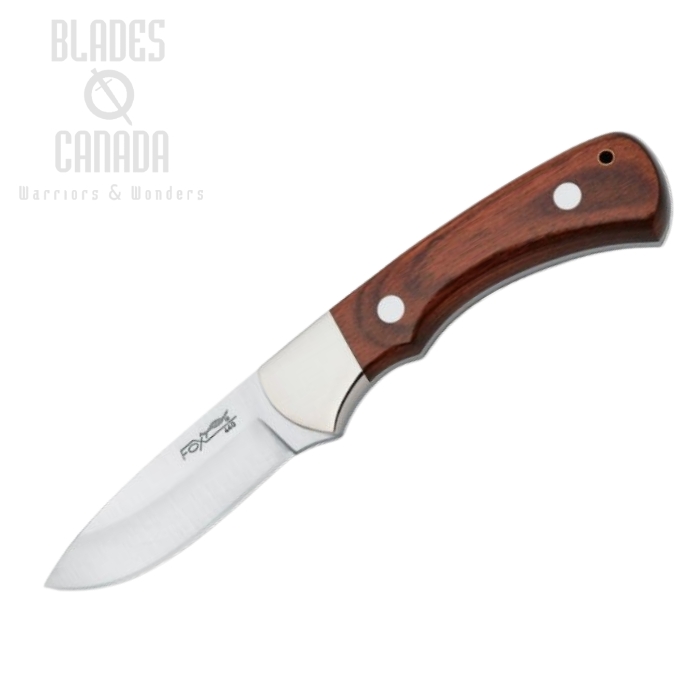 (image for) Fox Italy European Hunter Fixed Blade Knife, 440C, Pakkawood, Leather Sheath, 596PW
