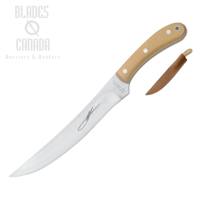 (image for) Fox Italy Old Fox Fixed Blade Knife, 440C, Wood Handle, Leather Sheath, 630