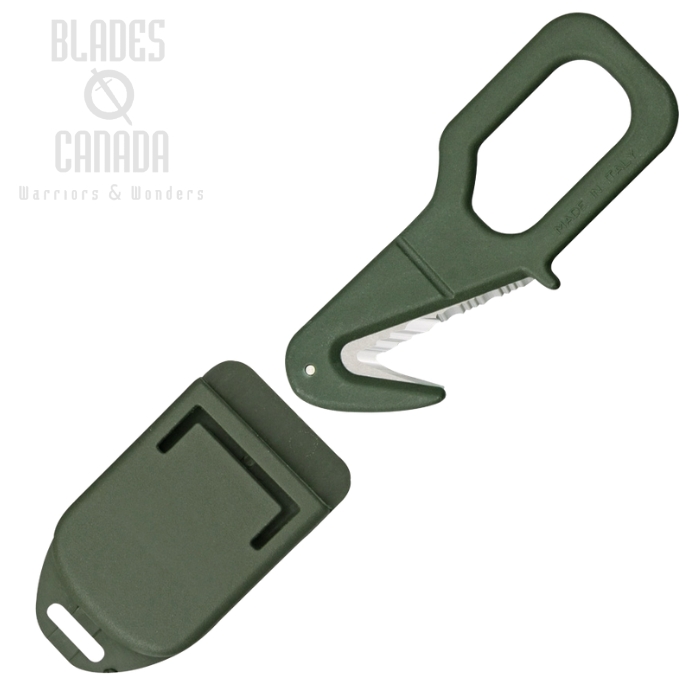 (image for) Fox Italy Rescue Emergency Tool, FRN OD Green, Hard Sheath, 640 OD