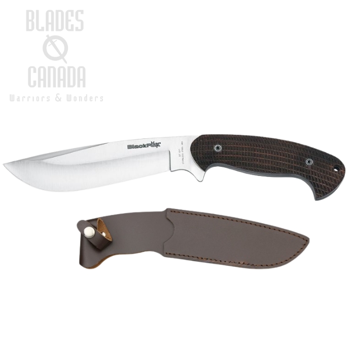 (image for) BlackFox Hunting Fixed Blade Knife, 440A, Pakkawood, Leather Sheath, BF-617