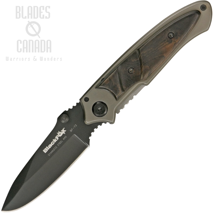 (image for) BlackFox Framelock Folding Knife, Aluminum/Wood, BF-73
