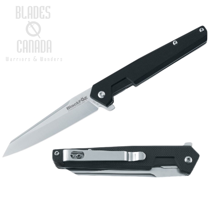 (image for) BlackFox Jimson Flipper Folding Knife, 440C, G10 Black, BF-743