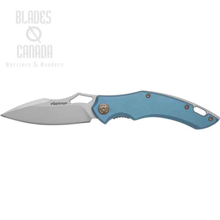 Fox Italy Edge Sparrow Folding Knife, Bead Blasted Blade, Aluminum Blue, FE-030