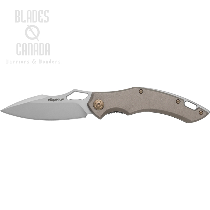 Fox Italy Edge Sparrow Folding Knife, Bead Blasted Blade, Aluminum Brown, FE-031