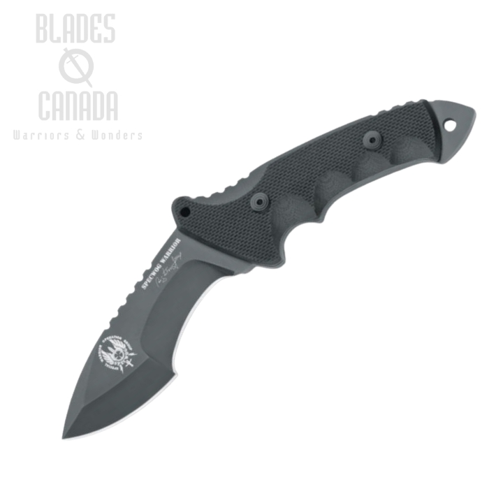 (image for) Fox Italy Specwog Warrior Combat Fixed Blade Knife, N690, G10 Black, MOLLE Kydex Sheath, FX-0171113