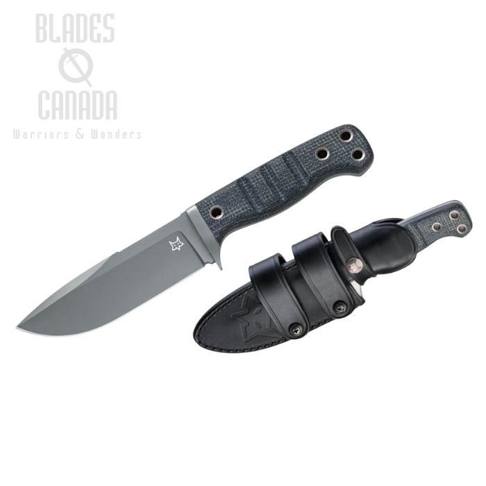 (image for) Fox Italy Fixed Blade Knife, Niolox, Micarta, Leather Sheath, FX-103 MB