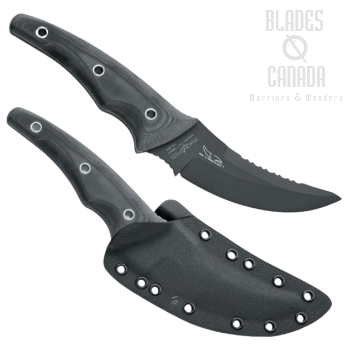 (image for) Fox Italy FKMD Recon Fixed Blade Knife, N690, G10 Black, Kydex Sheath, FX-512