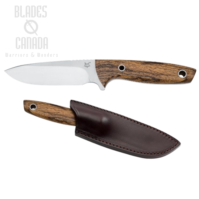 (image for) Fox Italy Fixed Blade Knife, Nitro-B, Zircote Handle, Leather Sheath, FX-513
