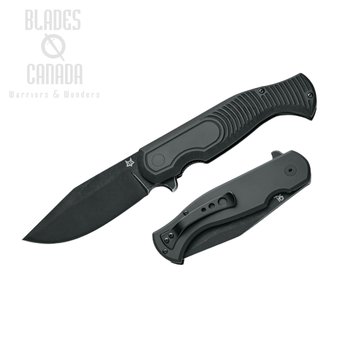 (image for) Fox Eastwood Tiger Flipper Framelock Knife, D2 Black, G10 Black, FX-524 B