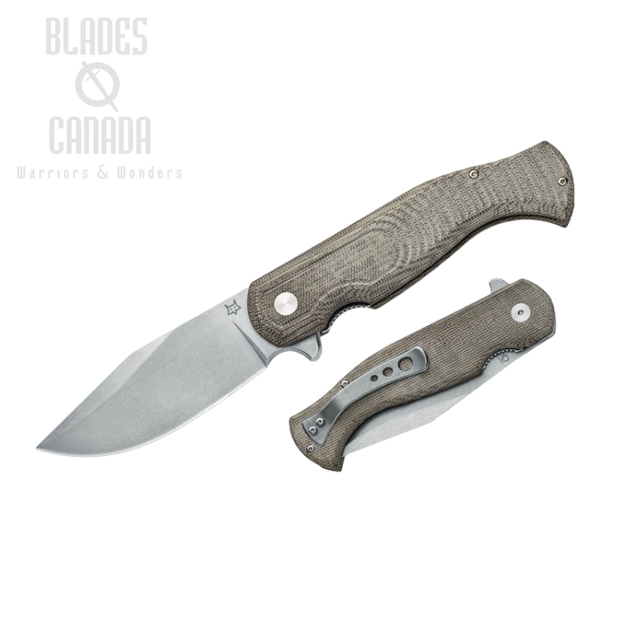 (image for) Fox Eastwood Tiger Flipper Folding Knife, D2, Micarta Green, FX-524 G