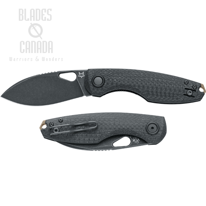 Fox Italy Chilin Folding Knife, M398 Black SW, 3K Carbon Fiber, FX-530 CFDSW