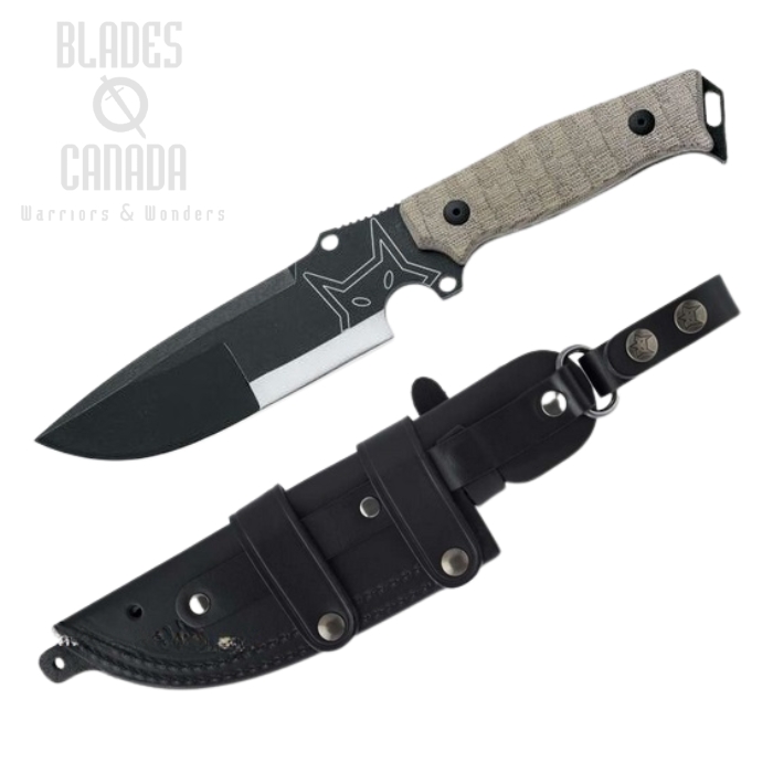 (image for) Fox Italy Sherpa Fixed Blade Knife, D2 Steel, Micarta, Leather Sheath, FX-610
