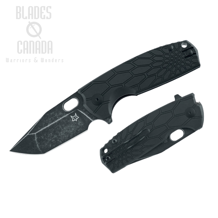 (image for) Fox Italy Core Flipper Folding Knife, N690 Black, FRN Black, FX-612BB