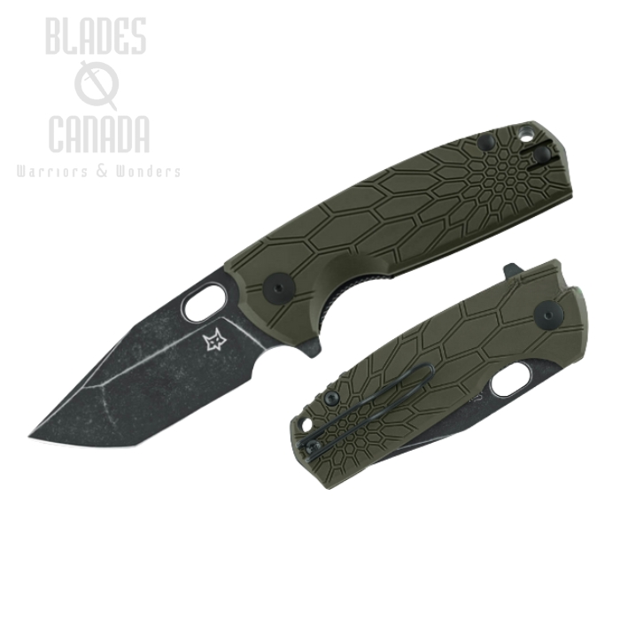 (image for) Fox Italy Core Flipper Folding Knife, N690 Black, FRN OD Green, FX-612ODB