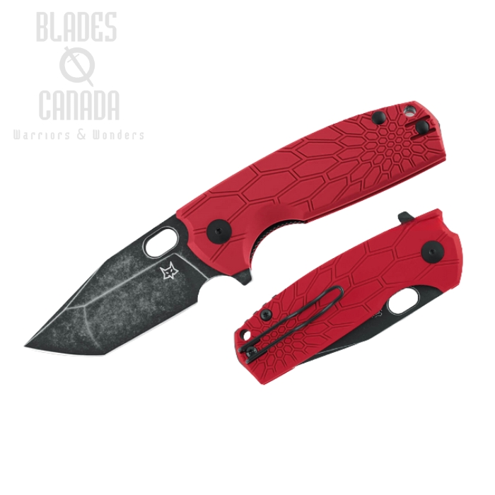 (image for) Fox Italy Core Flipper Folding Knife, N690 Black, FRN Red, FX-612RB