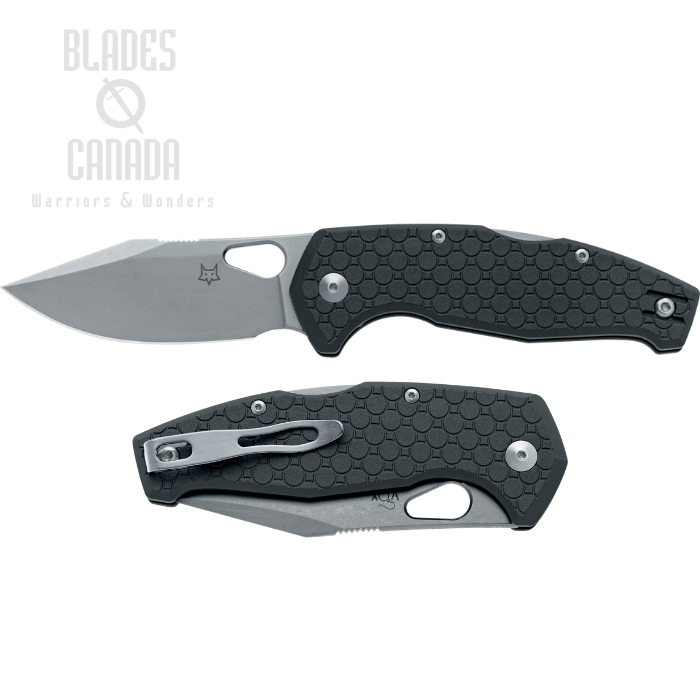 Fox Italy Kita Backlock Folding Knife, Niolox Stonewash, FRN Black, FX-625 BSW