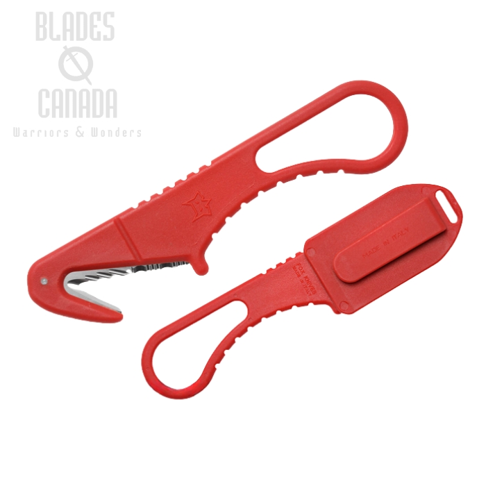 (image for) Fox Italy Rescue Knife, 420 Serrated, FRN Red, FX-639 RD