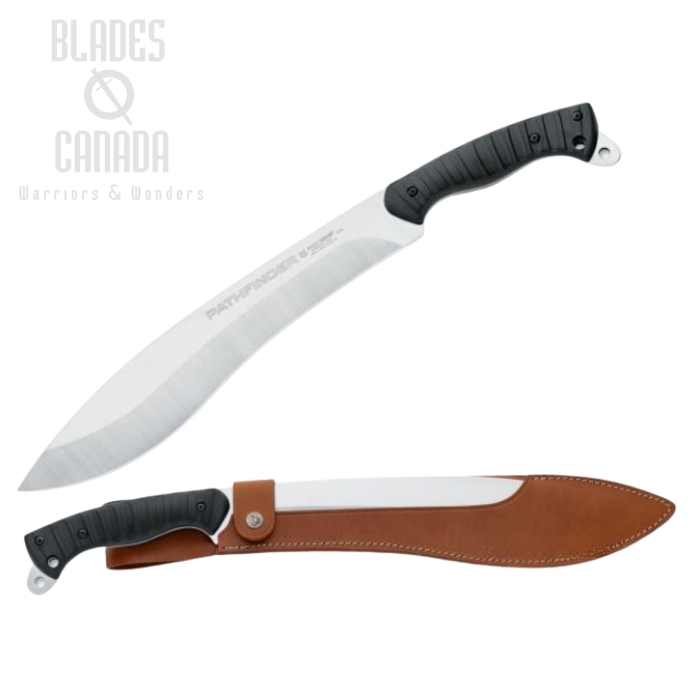 (image for) Fox Italy Pathfinder Machete, Nitro-B, FRN Black, Leather Sheath, FX-679